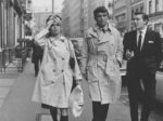 Brigitte Bardot trench outfit while shopping in London 1963