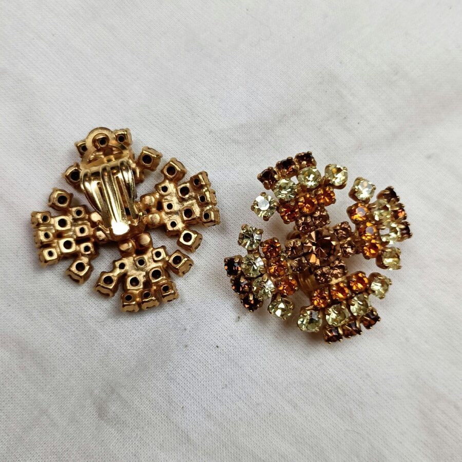 vintage brown earrings 1960s