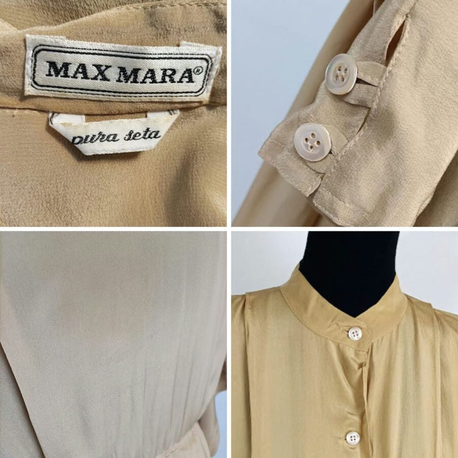 vintage silk dress 70s max mara