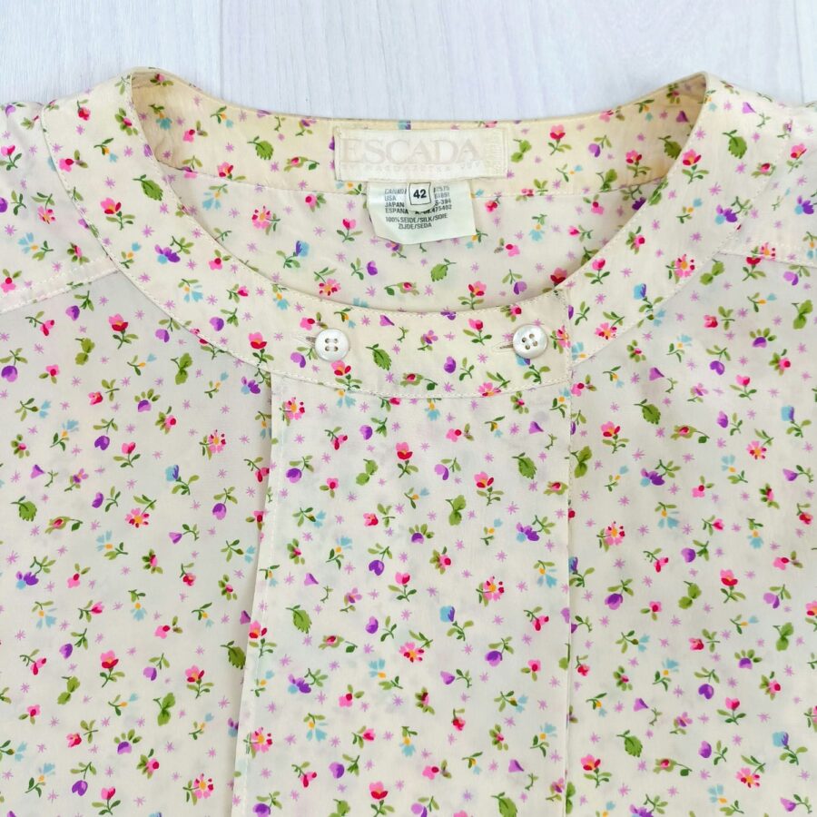 Escada vintage shirt 80s flower pattern