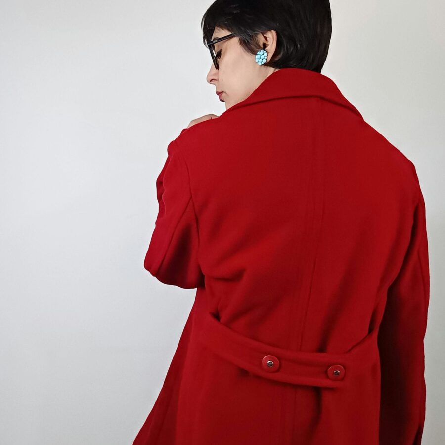 woman red coat