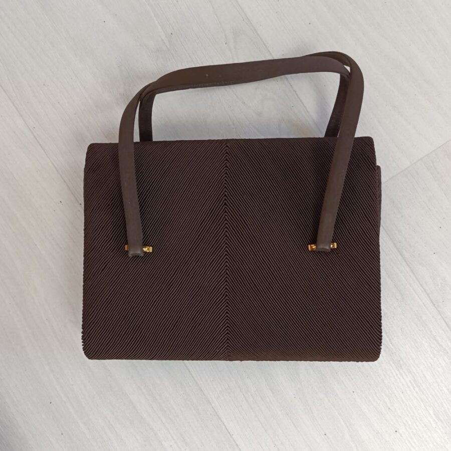 brown silk handbag