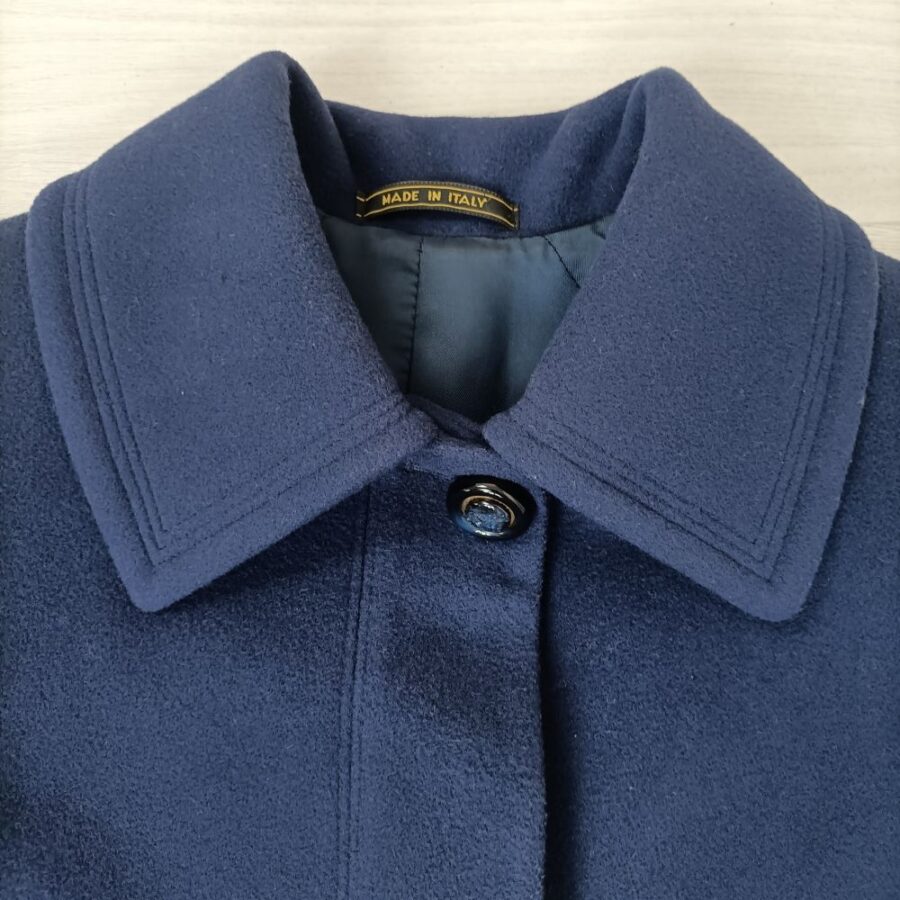 cappotto lana blu