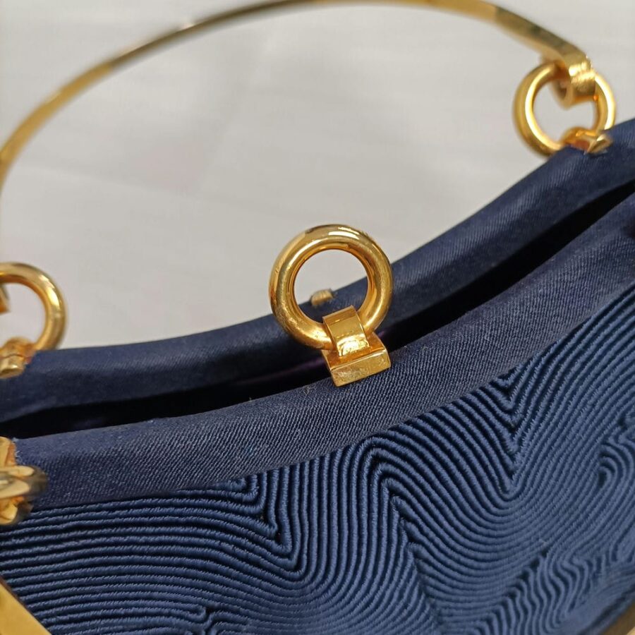 blue vintage handbag