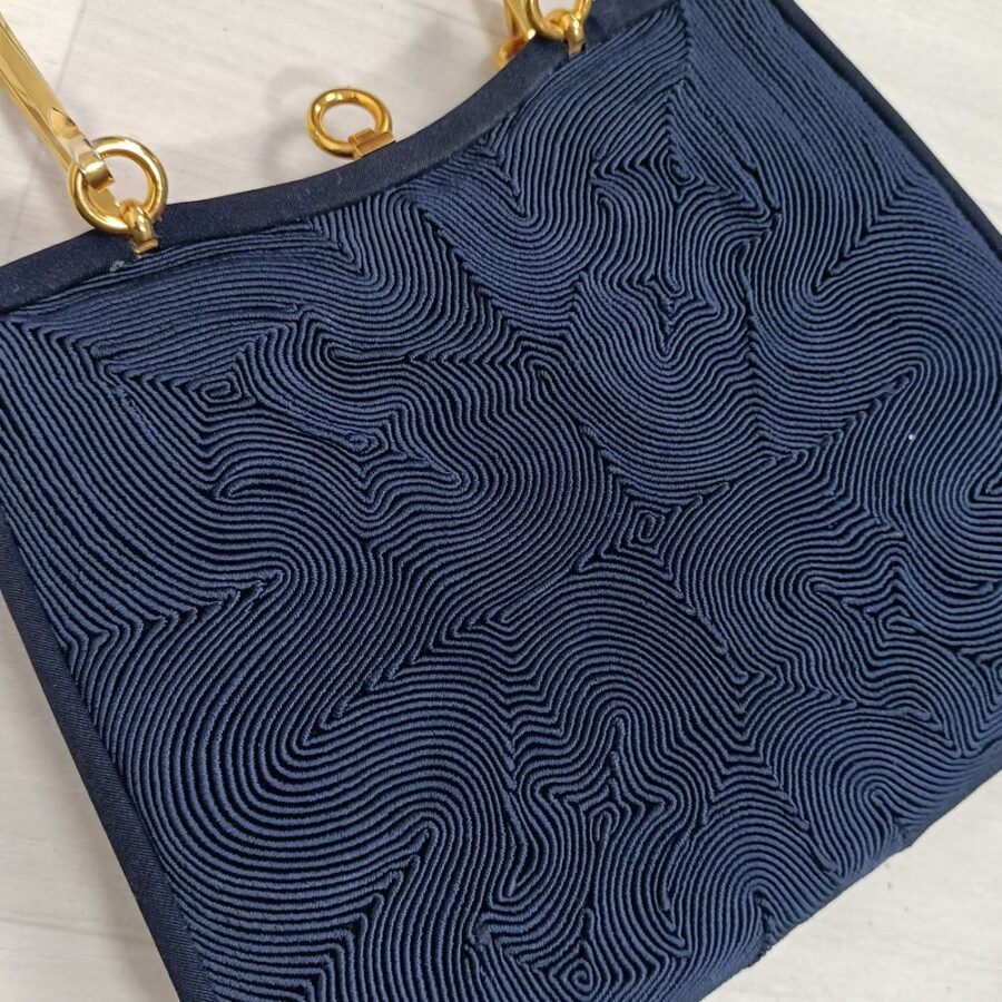 vintage blue handbag