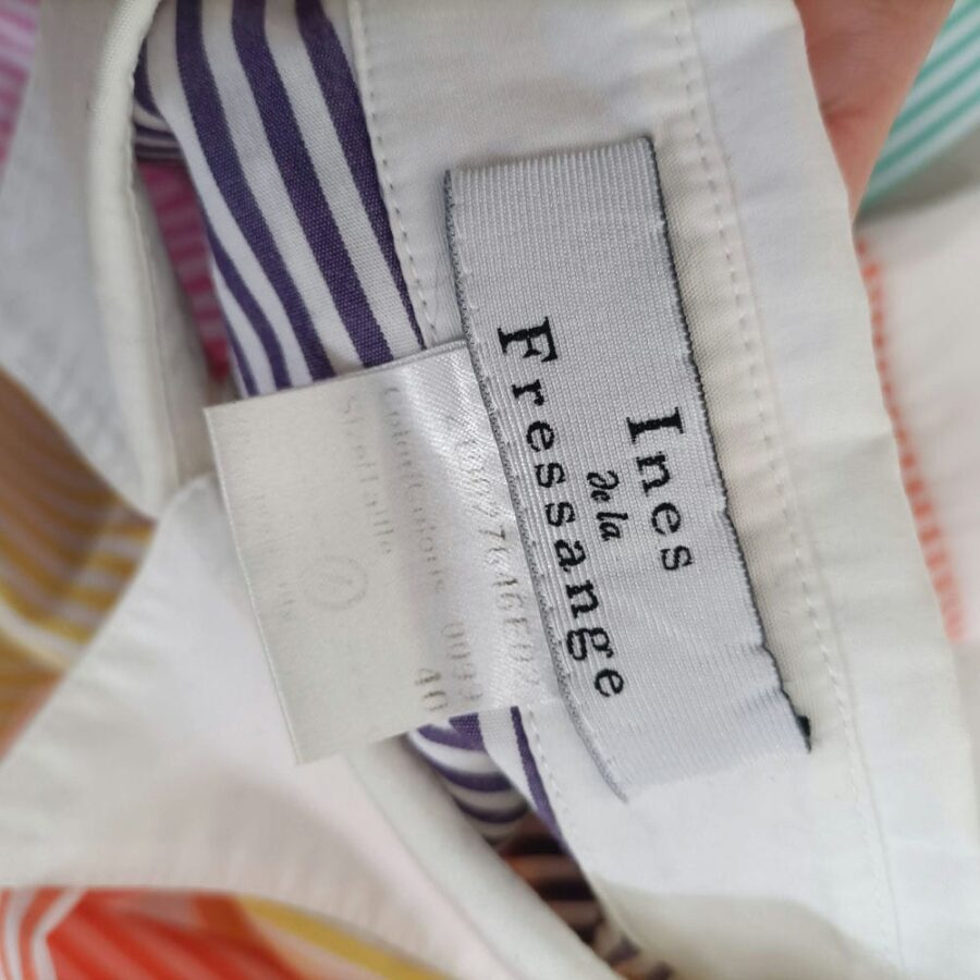 Camicia a righe multicolore Ines de la Fressange 1990s