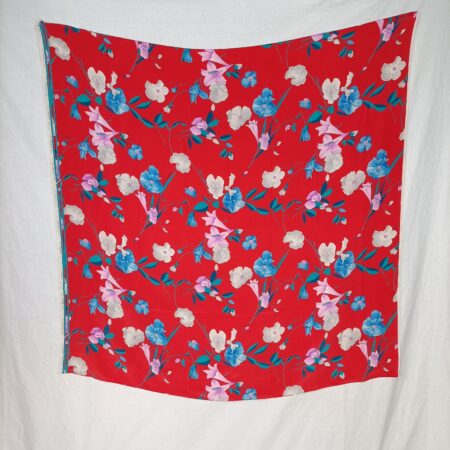 Gran foulard Leonard rosso con fiori