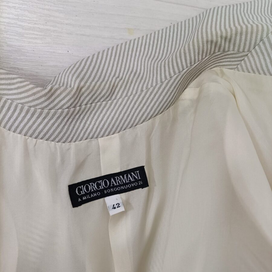 Tailleur Giorgio Armani grigio a righe vintage 90s