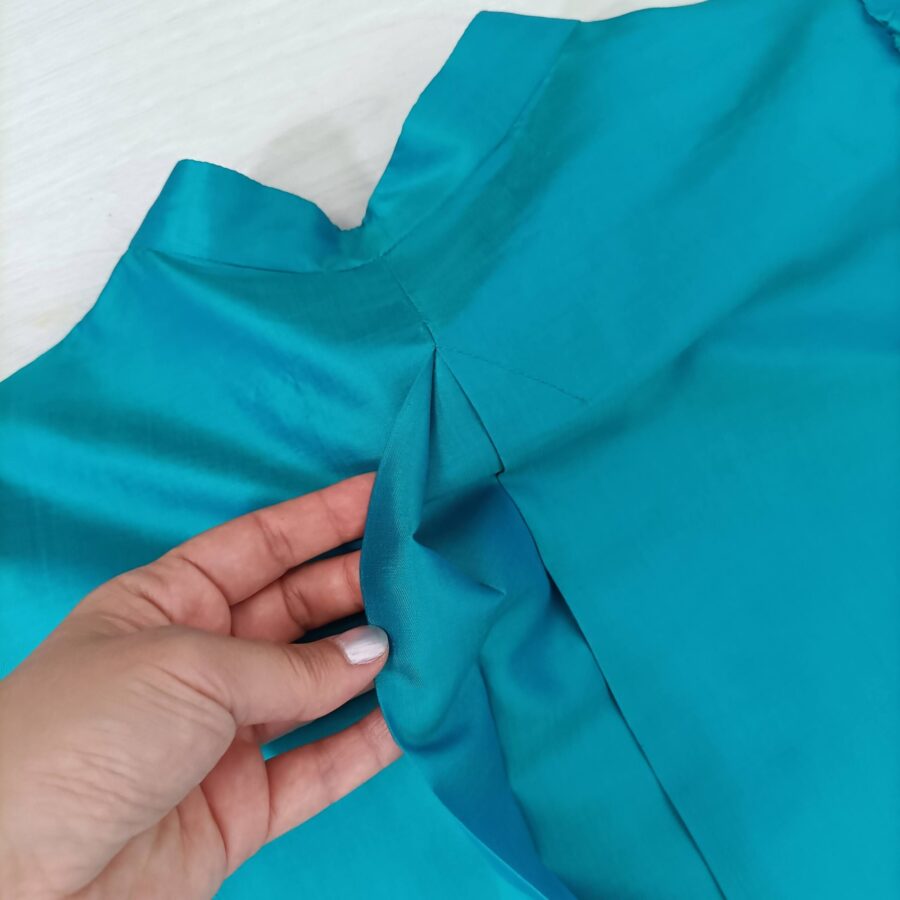 turquoise silk dress