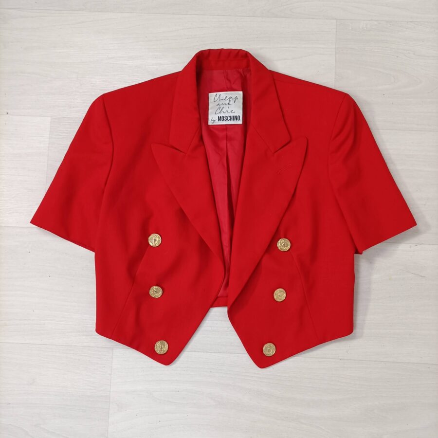 Giacca Moschino vintage rossa a maniche corte