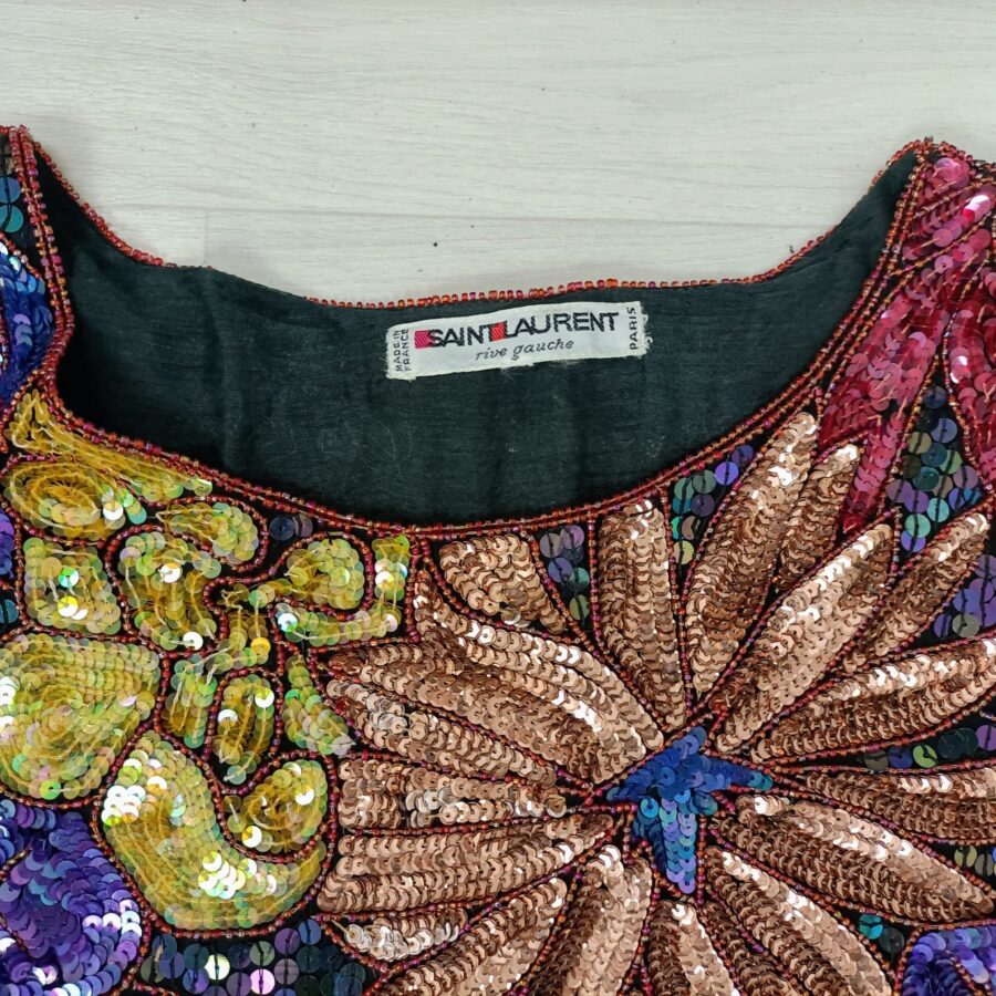 Maglia decorata con paillettes YSL Rive Gauche