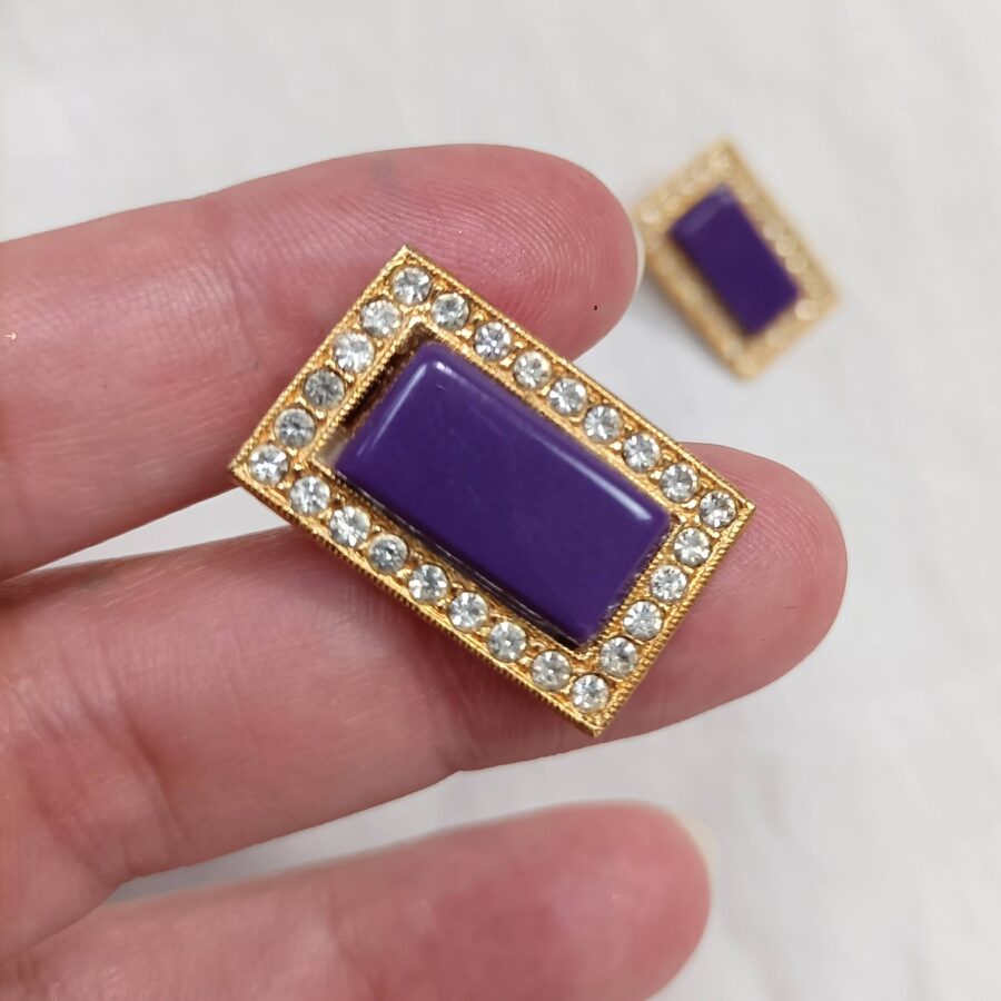 violet and gold earrings