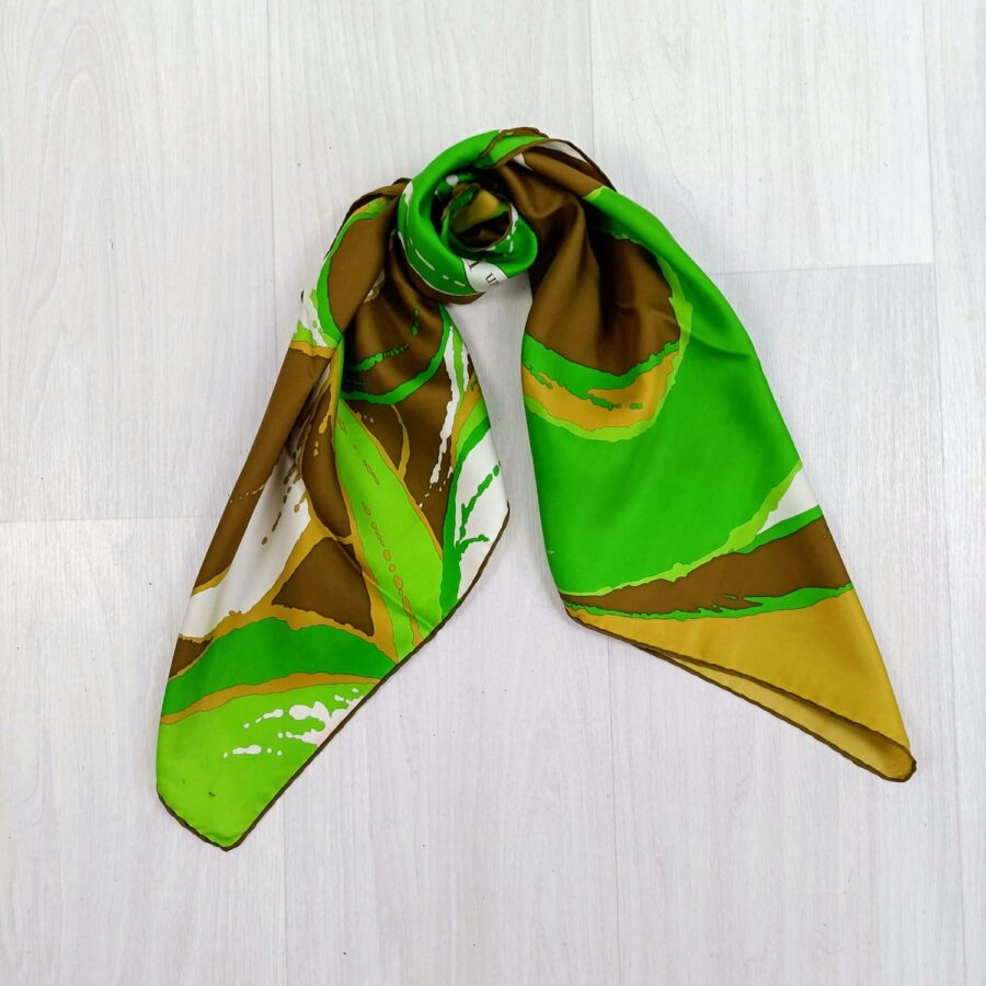 green silk scarf vintage