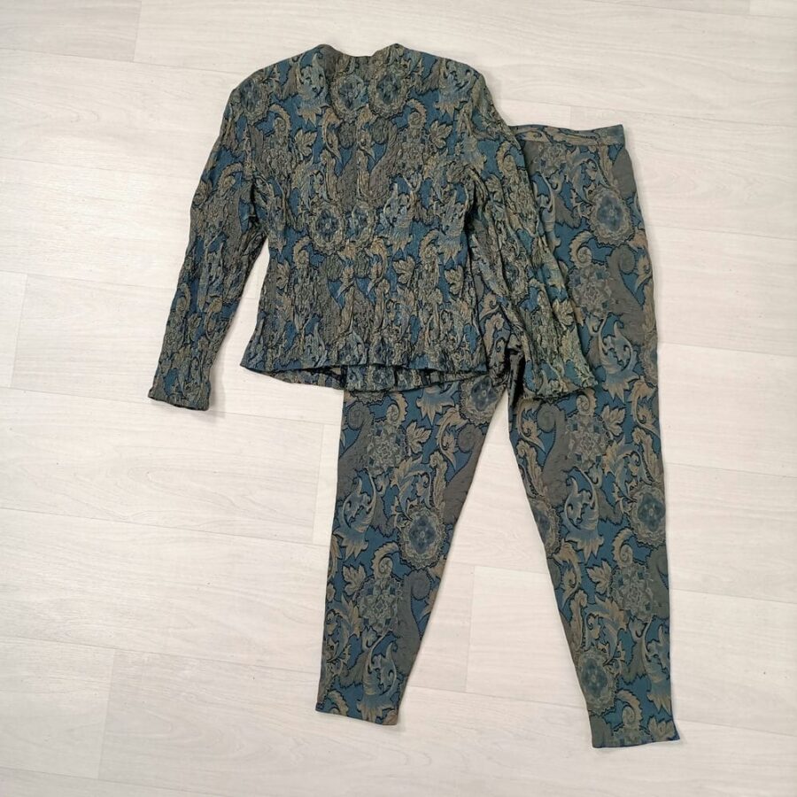 Tailleur pantalone broccato vintage 1980s