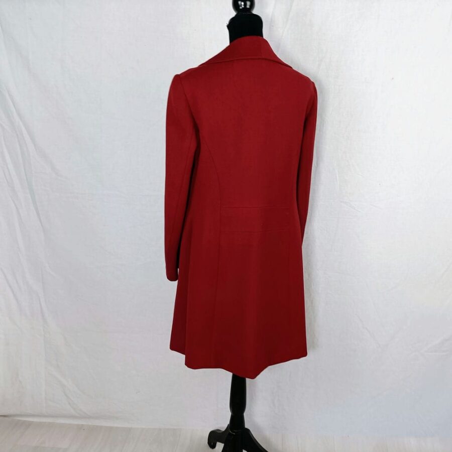 Cappotto vintage da donna rosso in lana anni '50