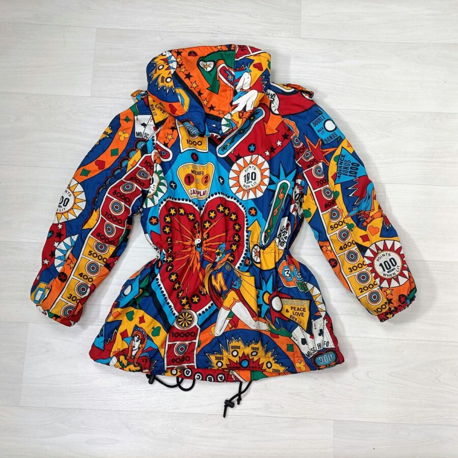 Moschino pinball superhero parka con cappuccio