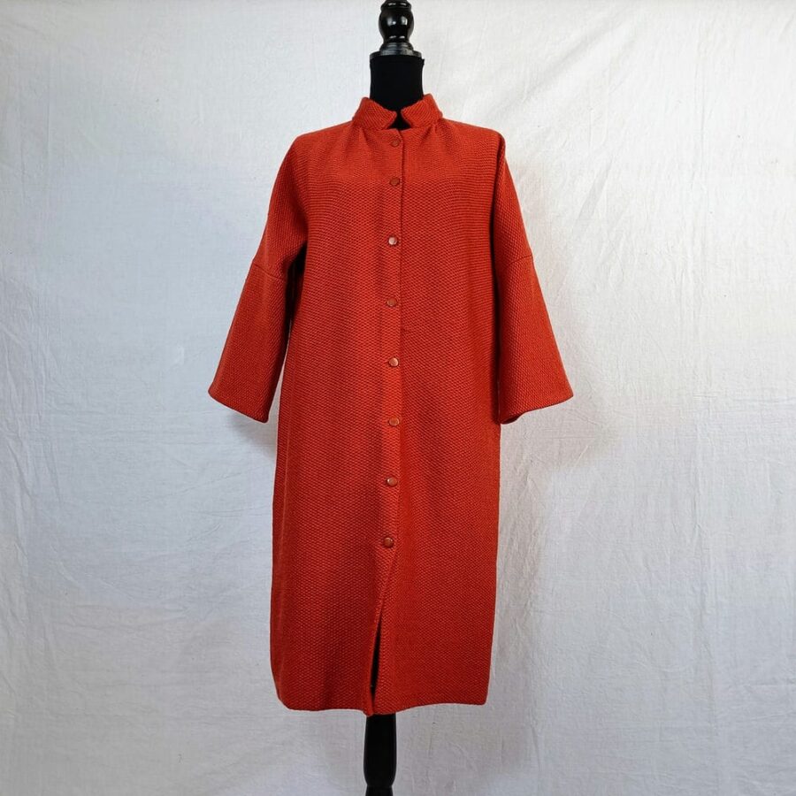 Cappotto rosso mattone vintage anni '70