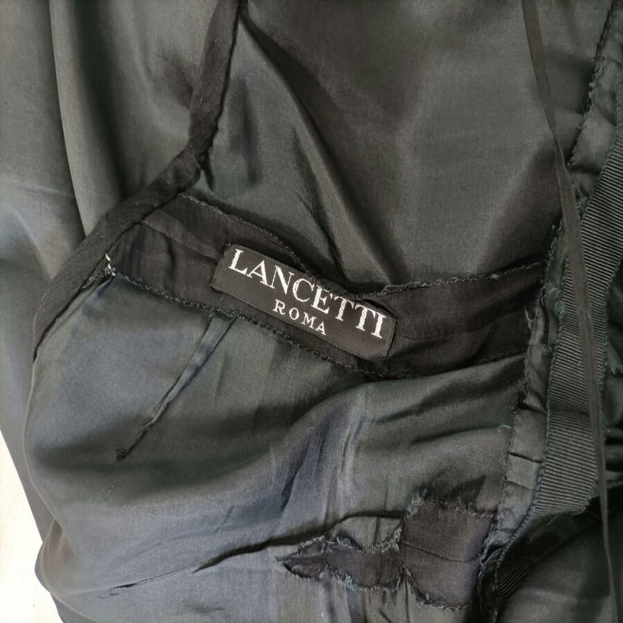 Lancetti vintage maxi abito nero da sera