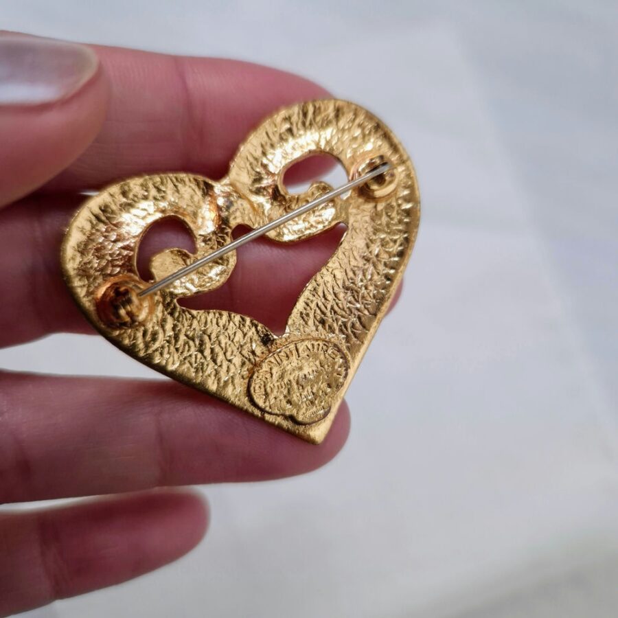 YSL spilla vintage anni 80 a forma di cuore