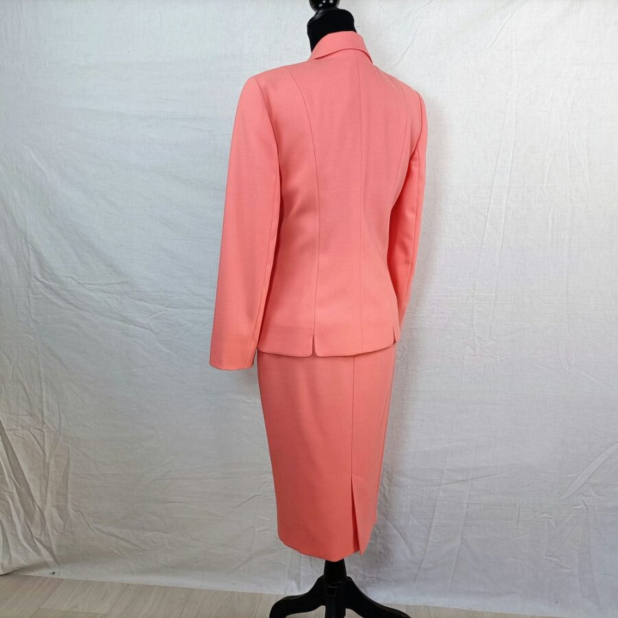 Tailleur rosa in lana vintage anni '80