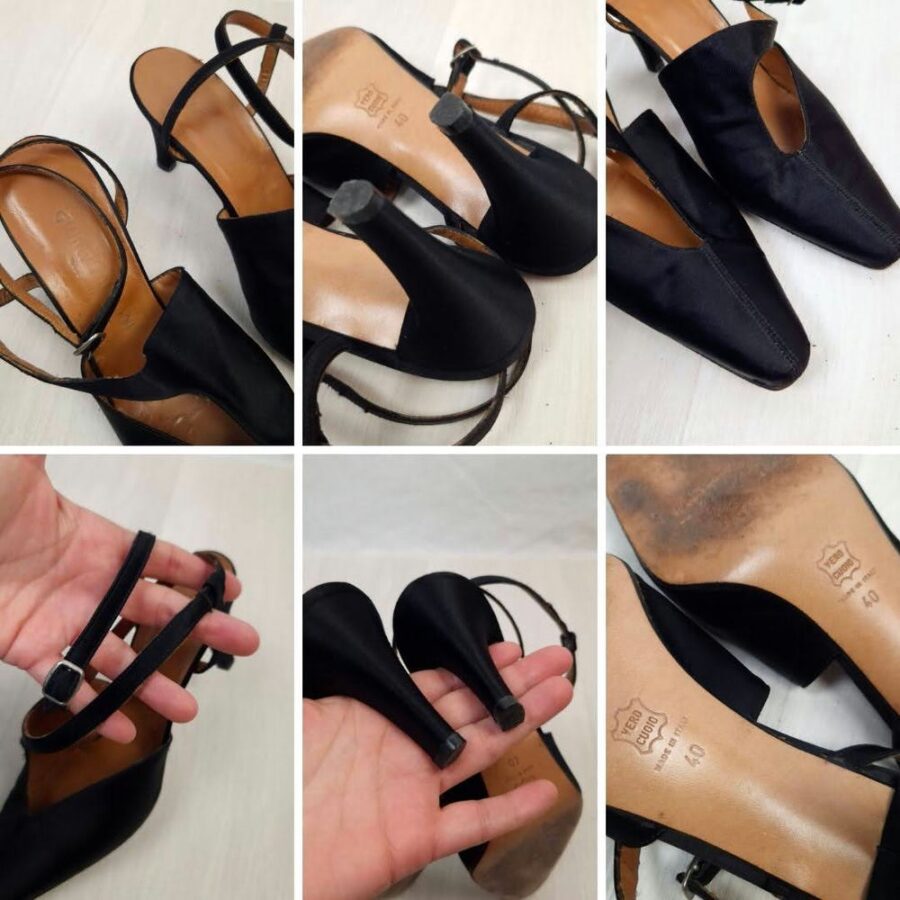 rayon silk black shoes