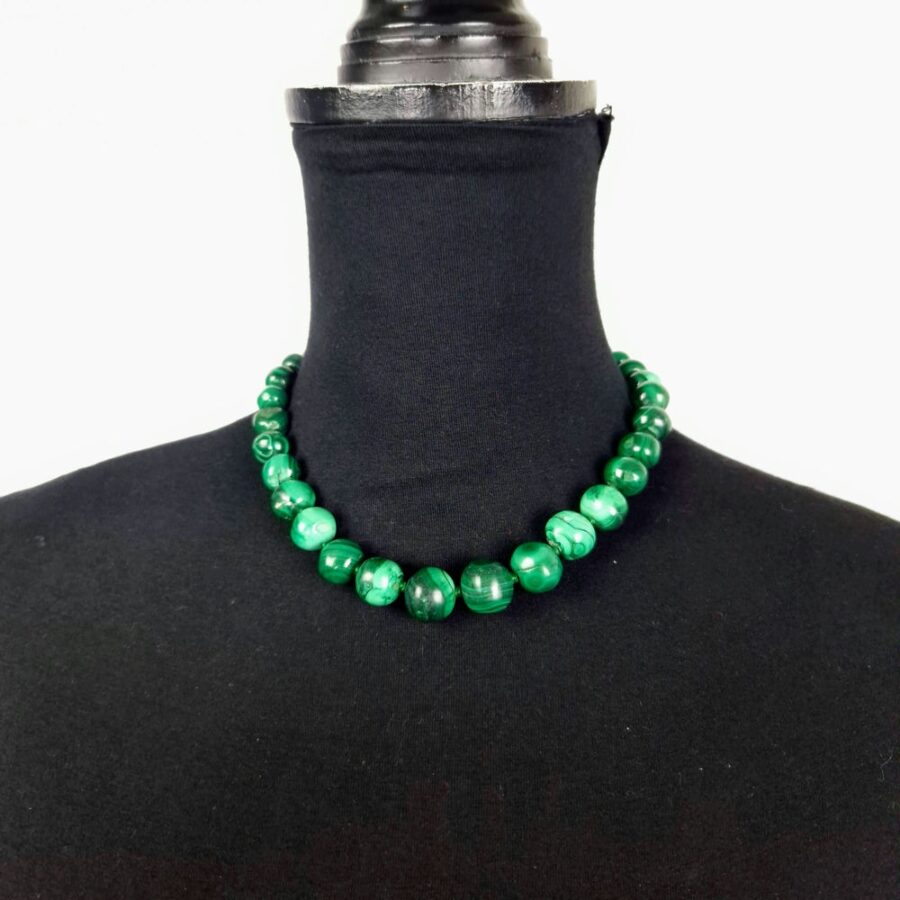 Collana in malachite vintage 60s