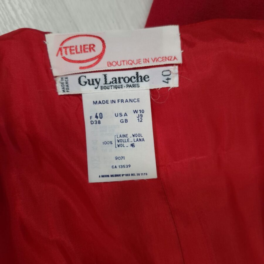 Vestito rosso con gonna plissettata Guy Laroche 70s