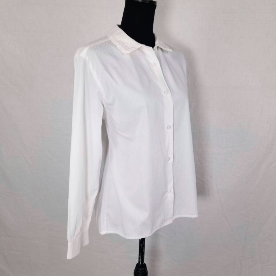 Camicia bianca da donna vintage anni '80