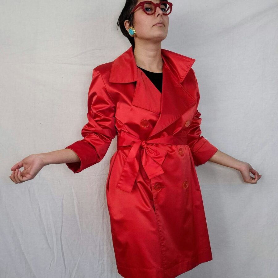 Trench da donna rosso YSL vintage 1992